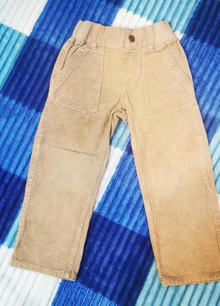 Вельветовые бежевые горчичные брюки джинсы на мальчика 98-104 3-4 рочки