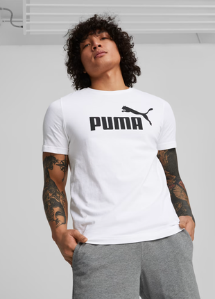Біла чоловіча футболка puma essentials men's logo tee нова оригінал з сша3 фото
