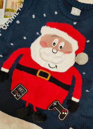 Новорічний светр дід мороз светрик новорічний святковий george р.110-1164 фото