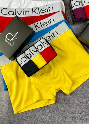 Труси (3 шт) в коробці calvin klein чоловічі набір подарунок боксери комплект чоловіча нижня білизна