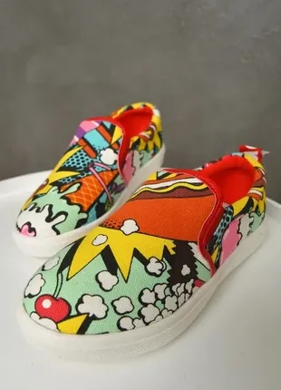 Класні сліпони з принтом / мокасини капці