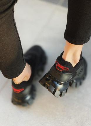 Шикарные женские кроссовки prada cloudbust thunder black (36-40)7 фото