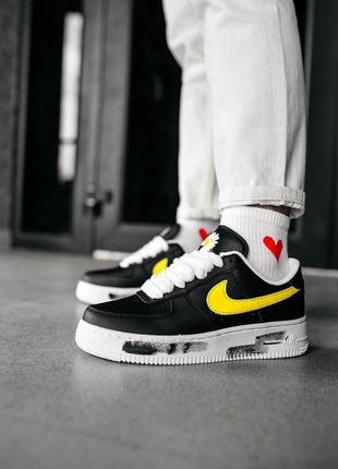 Nike air force 1 low g dragon black yellow, женские кроссовки