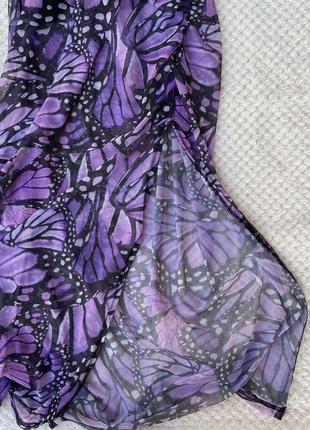Сукня-максі з принтом метелика в сіточку6 фото