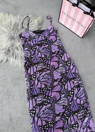 Сукня-максі з принтом метелика в сіточку4 фото