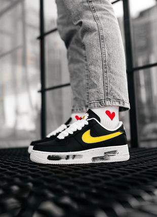 Nike air force 1 low g dragon black yellow, жіночі кросівки8 фото