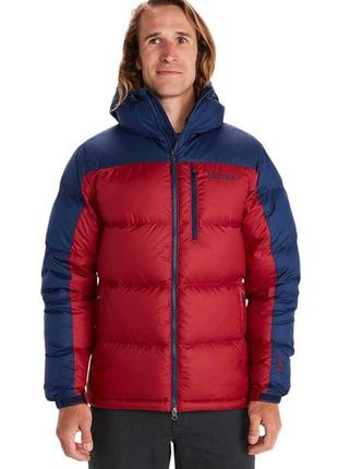 Пуховик marmot guides down hoody jacket (размер small, цвет brick/arctic navy)