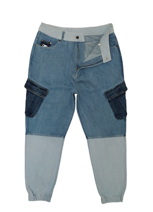 Джинсы мужские карго karl kani jeans block (blue relaxed fit) l1 фото