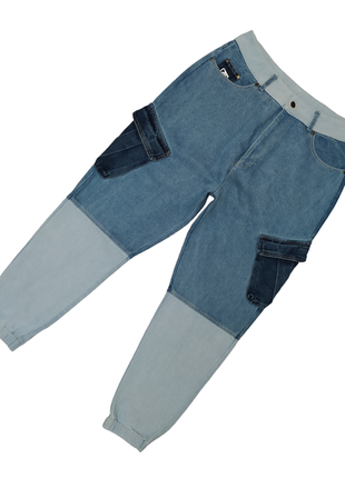 Джинси чоловічі карго karl kani jeans block (blue relaxed fit) l3 фото