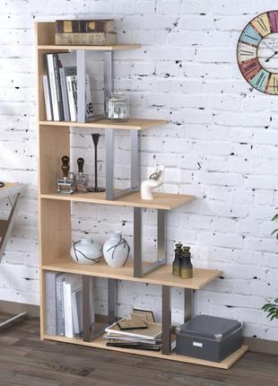 Стелаж-приставний loft design l-160 дуб борас сірий для дому та офісу. етажерка книжкова для дому в стилі лофт