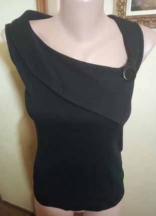 Базовая черная майка футболка блуза хлопок2 фото