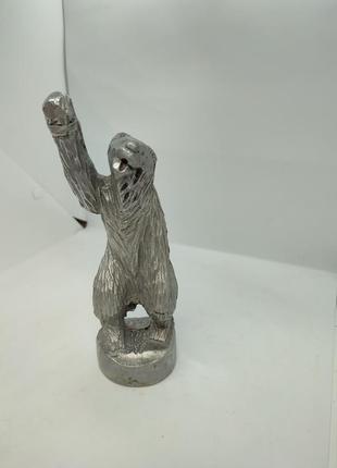 Велика алюмінієва статуетка ведмедя ссср фігурка ведмідь радянська металева5 фото