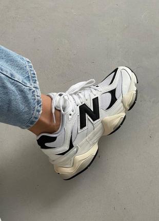 Трендові кросівки new balance 9060 white black білі з чорним унісекс 36-45 р