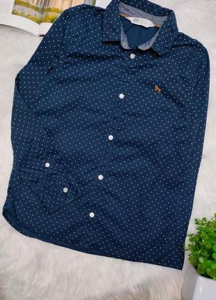 Синяя рубашка для подростка синяя рубашка для мальчика h&amp;m р.134-1407 фото
