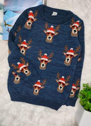 Новорічний светр дитячий новорічний светр з оленями tu р.1162 фото