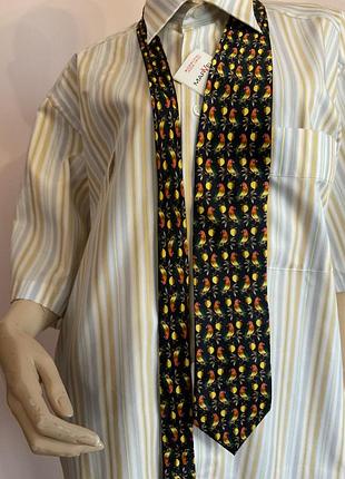 Английский шелковый галстук принт - птички brend family rie by bernice