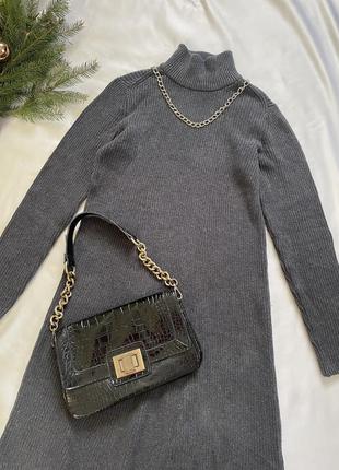 Тепла в’язана сіра сукня, esprit оригінал, трендове міні плаття2 фото