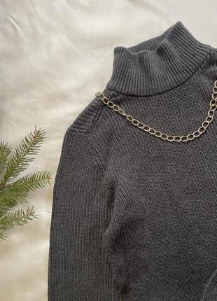 Тепла в’язана сіра сукня, esprit оригінал, трендове міні плаття8 фото