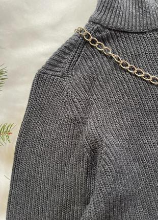 Тепла в’язана сіра сукня, esprit оригінал, трендове міні плаття9 фото