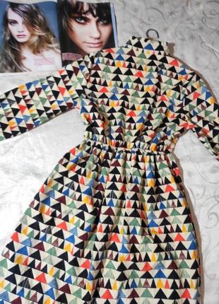 Нове плаття платье сукня микровельвет з геометричним принтом7 фото