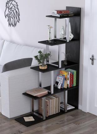 Стелаж-приставний loft design l-160 горіх модена сірий для дому та офісу. етажерка книжкова для дому в стилі лофт3 фото