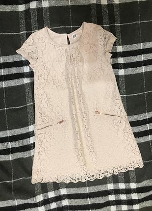 Сукня ніжно рожево мереживо h&m 4-6 років