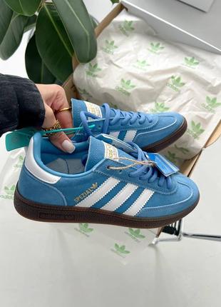 Классные женские кроссовки adidas spezial blue white голубые с белым4 фото