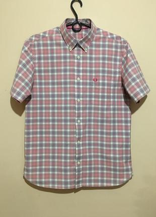 Рубашка fred perry small check short sleeve shirt - m2 фото