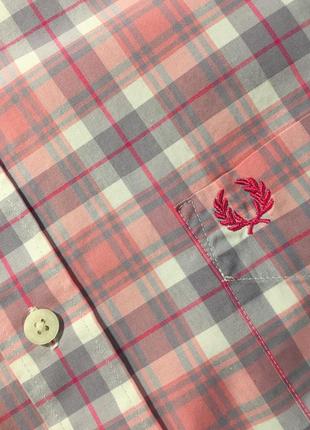 Рубашка fred perry small check short sleeve shirt - m7 фото