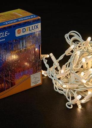 Гірлянда зовнішня delux icicle 75 led 2x0.7m теплий білий/білий ip44 en