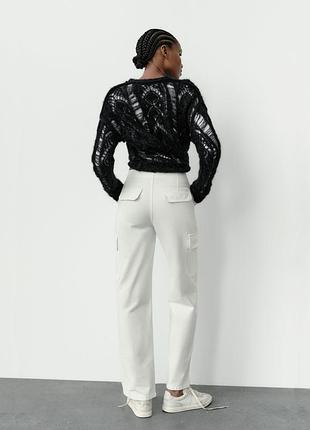 Штаны карго midi high-rise straight-fit cargo trousers - s5 фото