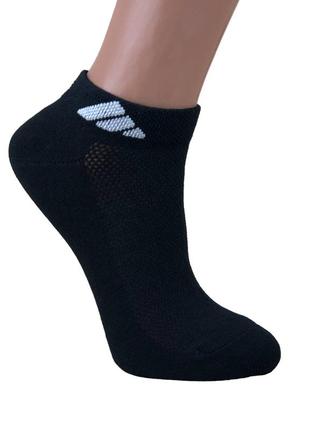 Шкарпетки жіночі короткі літні сітка luxe 23-25 розмір (36-40 взуття) спорт малюнок 1 чорний6 фото