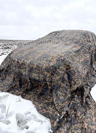 Маскувальна сітка "бруд" для авто, пікапа, техніки та позашляховиків. маскування для окопів, бліндажів.