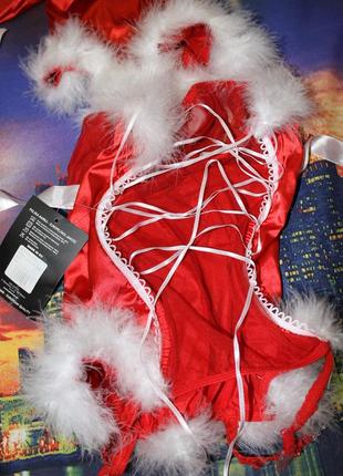 Новогодние комплекты белья сексуального эротического лиф лифчик бюстгальтер трусы колпак корсет гарт6 фото