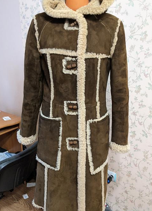 Дубленка замша,хутрит натупательная teddi