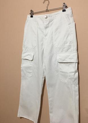 Штаны карго midi high-rise straight-fit cargo trousers - s7 фото