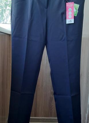 Новые темно синие офисные брюки george, размер s2 фото