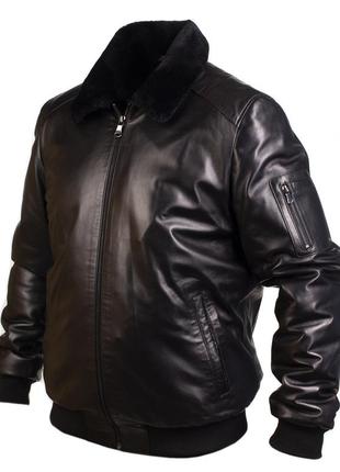 Чоловіча дублянка пілот із натуральної овчини arvis 2109 naturel siyah