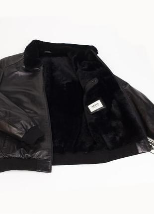 Чоловіча дублянка пілот із натуральної овчини arvis 2109 naturel siyah