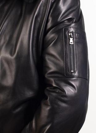 Чоловіча дублянка пілот із натуральної овчини arvis 2109 naturel siyah