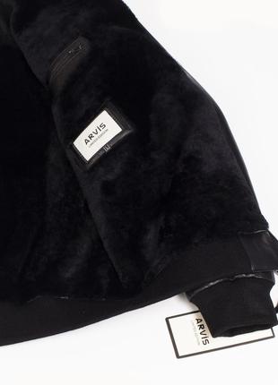Чоловіча дублянка пілот із натуральної овчини arvis 2109 naturel siyah