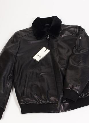 Чоловіча дублянка пілот із натуральної овчини arvis 2109 naturel siyah