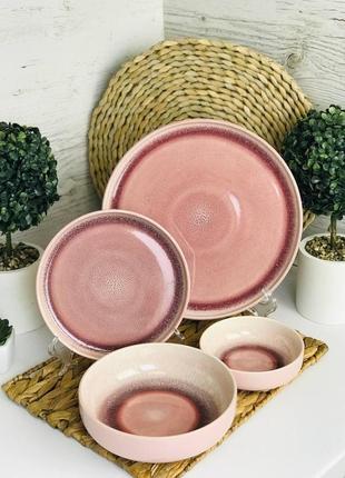 Сучасний, неймовірно гарний керамічний посуд на 6 персон 24 предмети ❤️/ набір тарілок / набір посуду4 фото