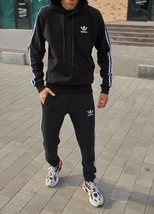 Костюм adidas мужской  черный худи с капюшоном2 фото