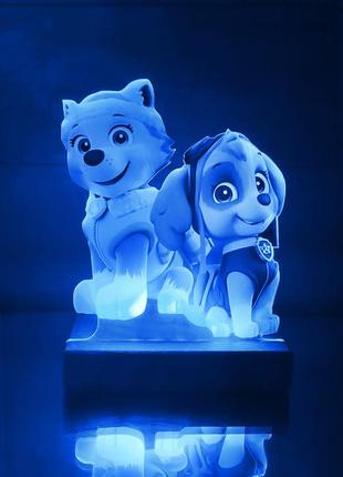 Ночник эверест и скай щенячий патруль с регулировкой света через пульт ду