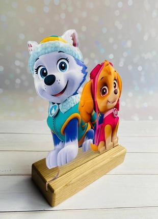 Ночник эверест и скай щенячий патруль с регулировкой света через пульт ду