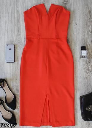Коралловое платье бюстье miss selfridge