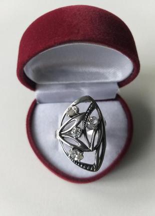 Массивное серебряное кольцо. серебро 925 проба с трезубцем. фианиты.