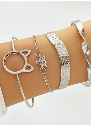 Женские браслеты iparam серебристого цвета в стиле панк с геометрическим узором