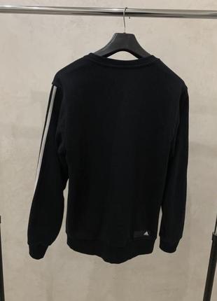 Джемпер свитшот свитер adidas мужской черный  в полоску5 фото